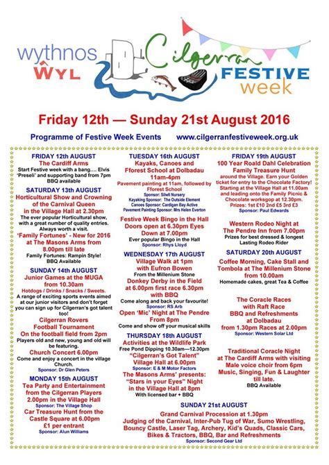 Cilgerran Festival Programme Whats On Cardigan Bay