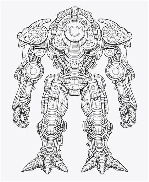 Premium Vector Mecha Illustration Mecha Coloring Book