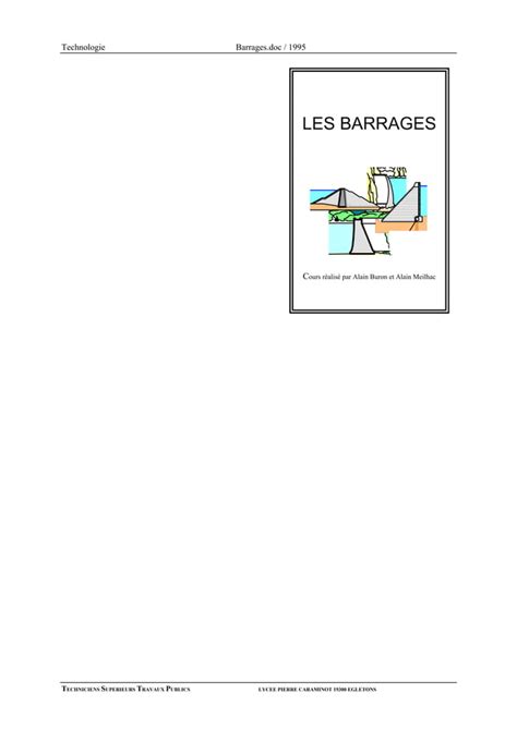 Cours Barrages Procedes Generaux De Construction PDF