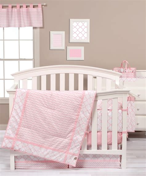 Crib Bedding Set Pink Sky Trend Lab 3 Piece Baby Girl Girls Bed Chevron New 846216046759 | eBay