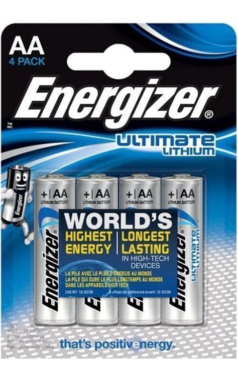 Energizer Ultimate Lithium Lithium Battery Aa L Lr V Blister