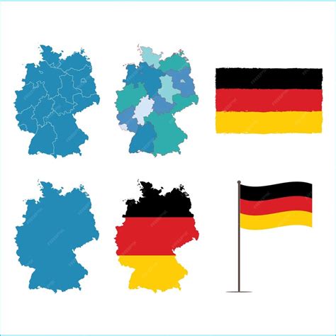 Premium Vector | Germany Map and Flag Vector illustration