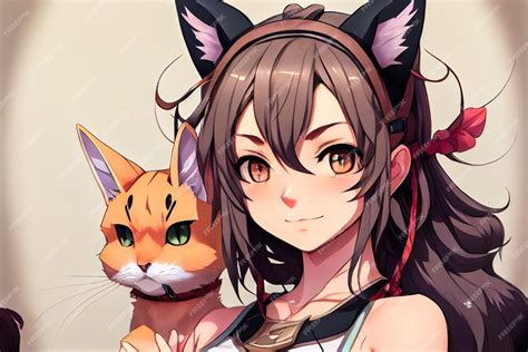 Premium Photo | Anime girl with cat ears Generative AI