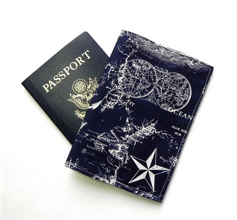 Passport Cover Nautical Map Globes Boat Compass Anchor Etsy Nautical Map Map Globe