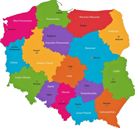 Poland Map Of Regions And Provinces