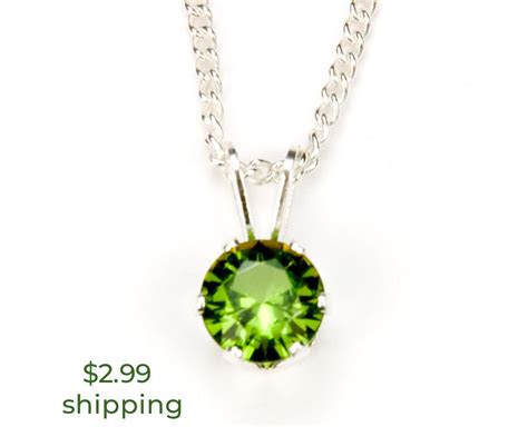 Peridot Birthstone Necklace Gift for Bridesmaids Sterling - Etsy