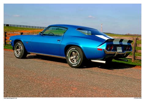 Vintage Reproduction Racing Poster 1972 Z 28 Blue Chevrolet Camaro