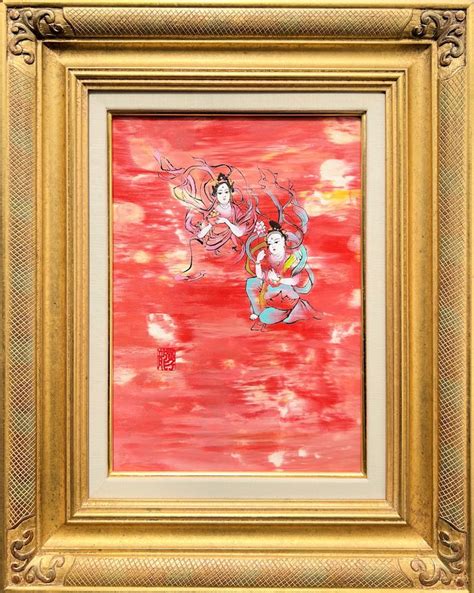 龍 敬子 油彩絵画 「宇宙と弥勒菩薩」 スピリチュアルアート 美術品