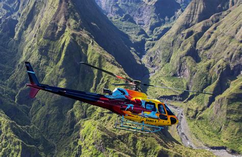 Helicopter Flight over Reunion Island