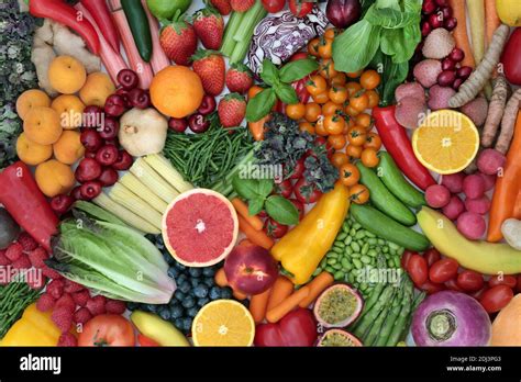 Large Plant Based Collection Of Fruit And Vegetables Packed With