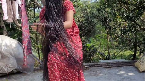 Beautiful 😍indian Girl Silky And Shiny Hair Play 4ft Long Hair Play