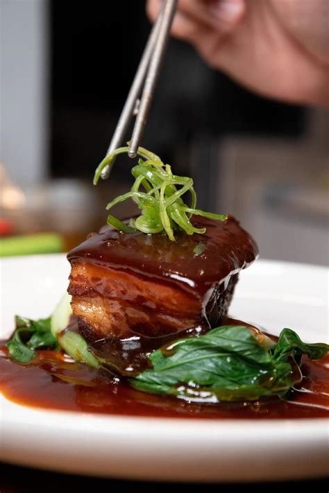 Sweet And Spicy Braised Pork Belly With Spinach Recipe Henry Mejia