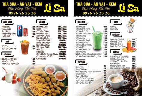 Top 50 Mẫu Menu Trà Sữa đẹp And ấn Tượng Nhất