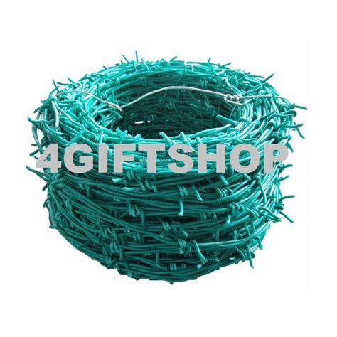 Pvc Coated Barbed Wire Kawat Duri Green Coloir 5kg150feet X 12g