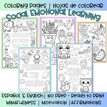 Mindfulness Motivation Coloring Sheets Spanish Hojas De Colorear