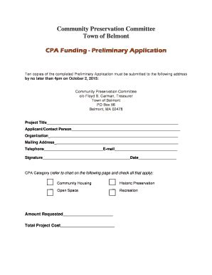 Fillable Online Belmont Ma Fy Cpa Application Docx Fax Email Print