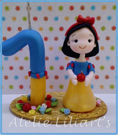 Topo de bolo Branca de Neve de Biscuit Ateliê Liliarts Elo7 Bolo