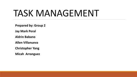 Task Management Skills Students Ppt