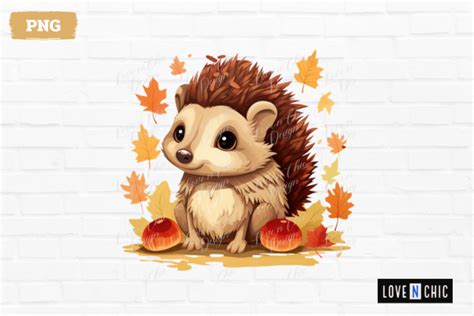 Autumn Hedgehog Clipart PNG Graphic by Sabuydee Design · Creative Fabrica
