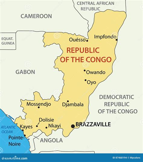 La République Du Congo Carte De Vecteur Illustration De Vecteur