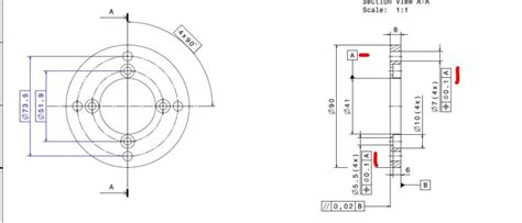 True Position For Hole Pattern With Just One Datum Drafting Standards Gdandt And Tolerance