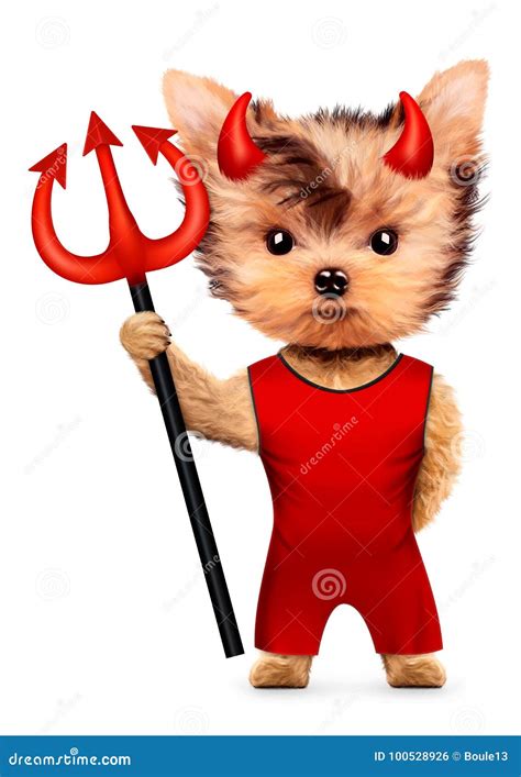 Funny Animal Devil Halloween And Evil Concept Stock Illustration