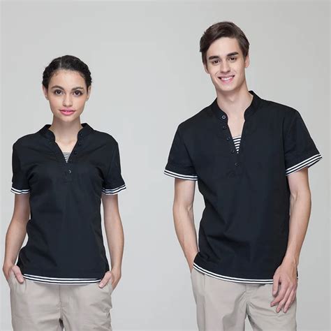 Fashion Restaurant Hotel Uniform Women Female Waitress Pullover Blouse Men Male Waiter Pullover