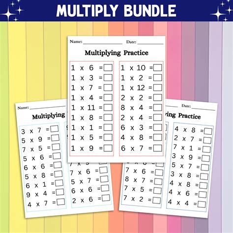 Printable Multiplying Practice Worksheets Numbers St Th Grade