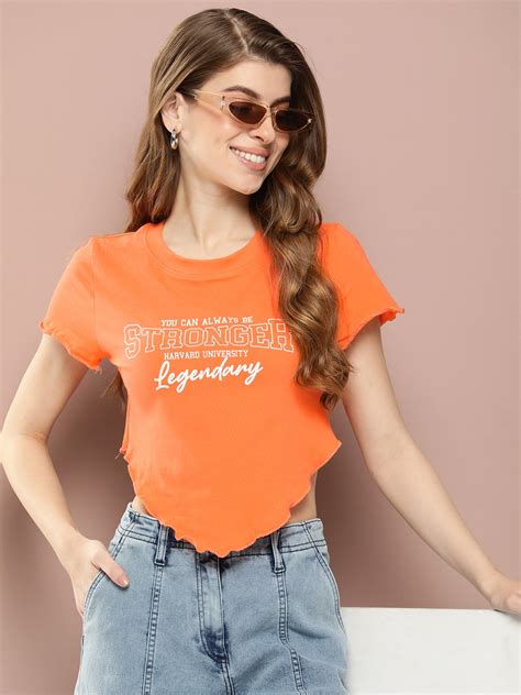 Buy Harvard Women Typography Printed Pure Cotton T Shirt Tshirts For Women 26270892 Myntra