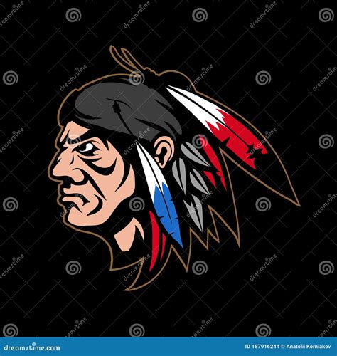 Illustration Of A Indian Warrior Stock Vector Illustration Of Face