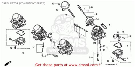 Honda Cbr F Hurricane N France Kph Yb Carburetor Component