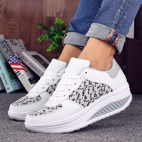 VTOTA Women Casual Shoes Platform White Sneakers Designer Shoes Wedge Sneakers Casual Shoes ...