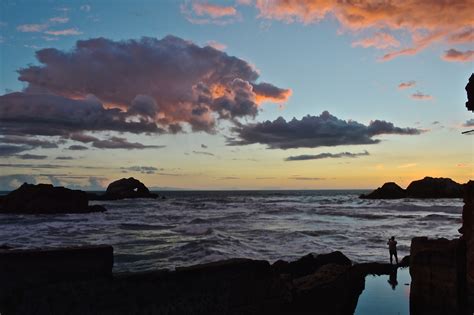 Free Images Beach Sea Coast Rock Ocean Horizon Person Cloud