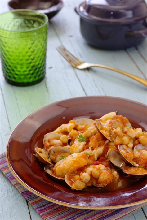 Bacalhau amêijoas e grão de bico Receitas Receitas gostosas