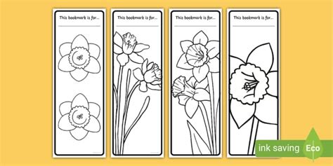 FREE Daffodil Bookmarks To Colour Teacher Made Twinkl