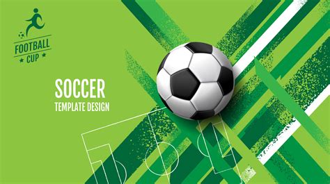 Soccer Template Design Football Banner Sport Layout Design Green