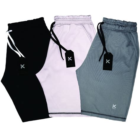 Kit 3 Short Masculino Academia Bermuda Academia Moletom Básica Diagonal