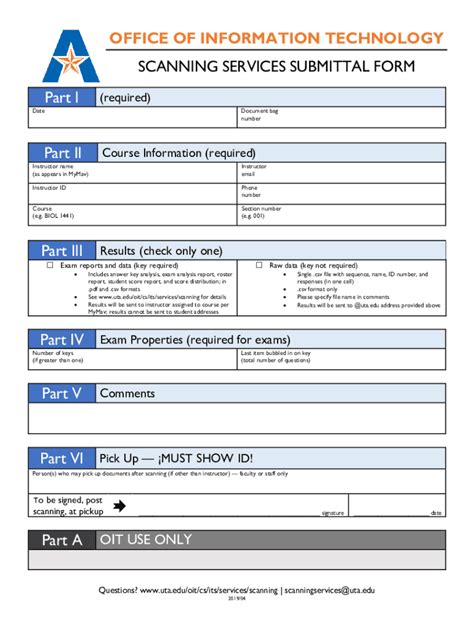 Fillable Online Scanning Services Submittal Form Fax Email Print