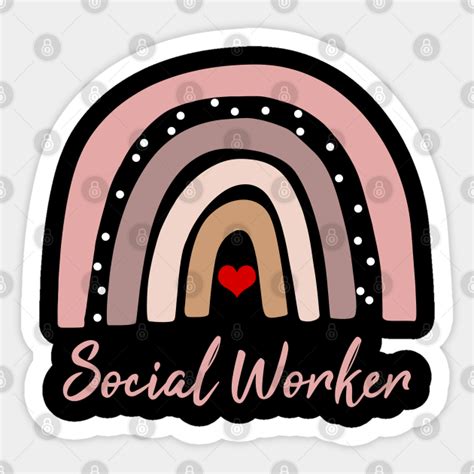 Social Worker Boho Rainbow Social Worker Boho Rainbow Sticker