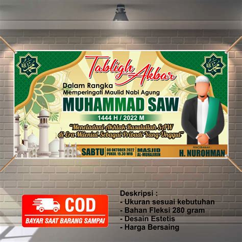 Ambil Promonya Spanduk Banner Peringatan Maulid Nabi Muhammad SAW