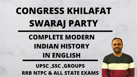 H 15 Congress Khilafat Swaraj Party 1922 Modern Indian History