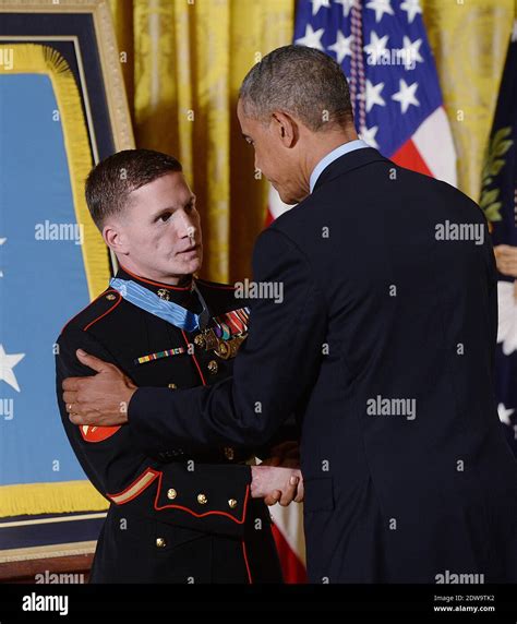 President Barack Obama Awards Corporal William Kyle Carpenter U S Marine Corps Ret The