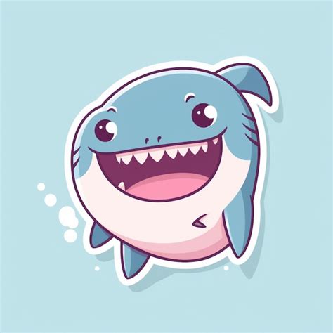 Premium Ai Image A Shark Sticker That Says Shark On It