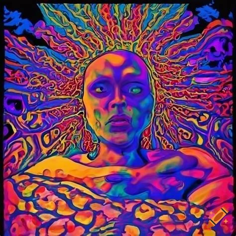 Colorful Psychedelic Artwork Of A Man Lying On Bed On Craiyon