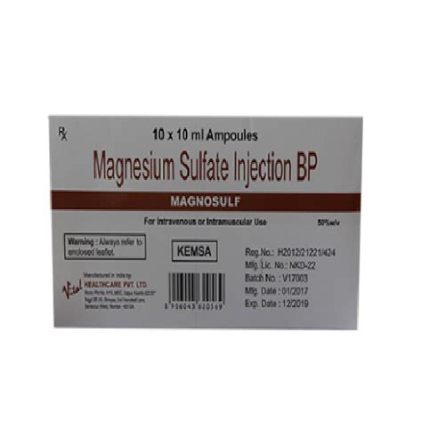 Magnesium Sulfate Injection Bp Magnosulf X Drug Solutions At Best