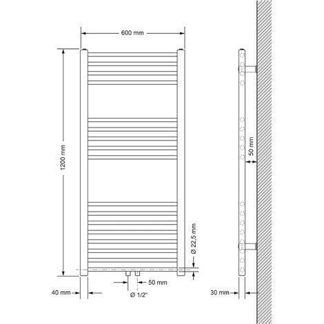 ECD Germany Radiateur Design Sahara Non Electrique 600 X 1200 Mm