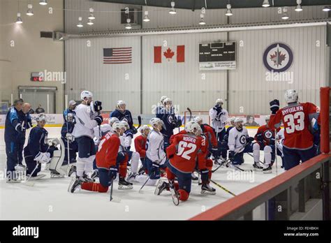 The Winnipeg Jets NHL Hockey Team Players During Training Camp Prior