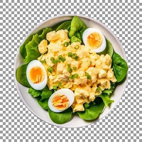 Sabrosa Ensalada De Huevo Con Huevos Cocidos Sobre Fondo Transparente