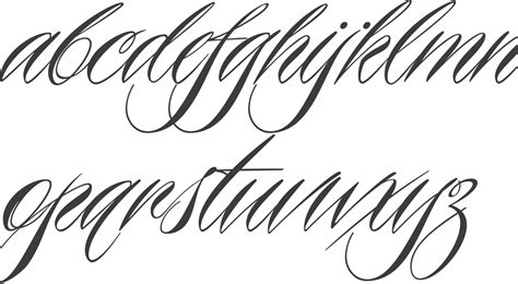 Gangster Cursive Font Alphabet