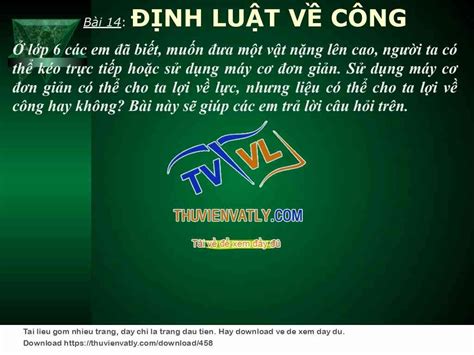 Ppt Định Luật Về Công Thư Viện Vật Lý